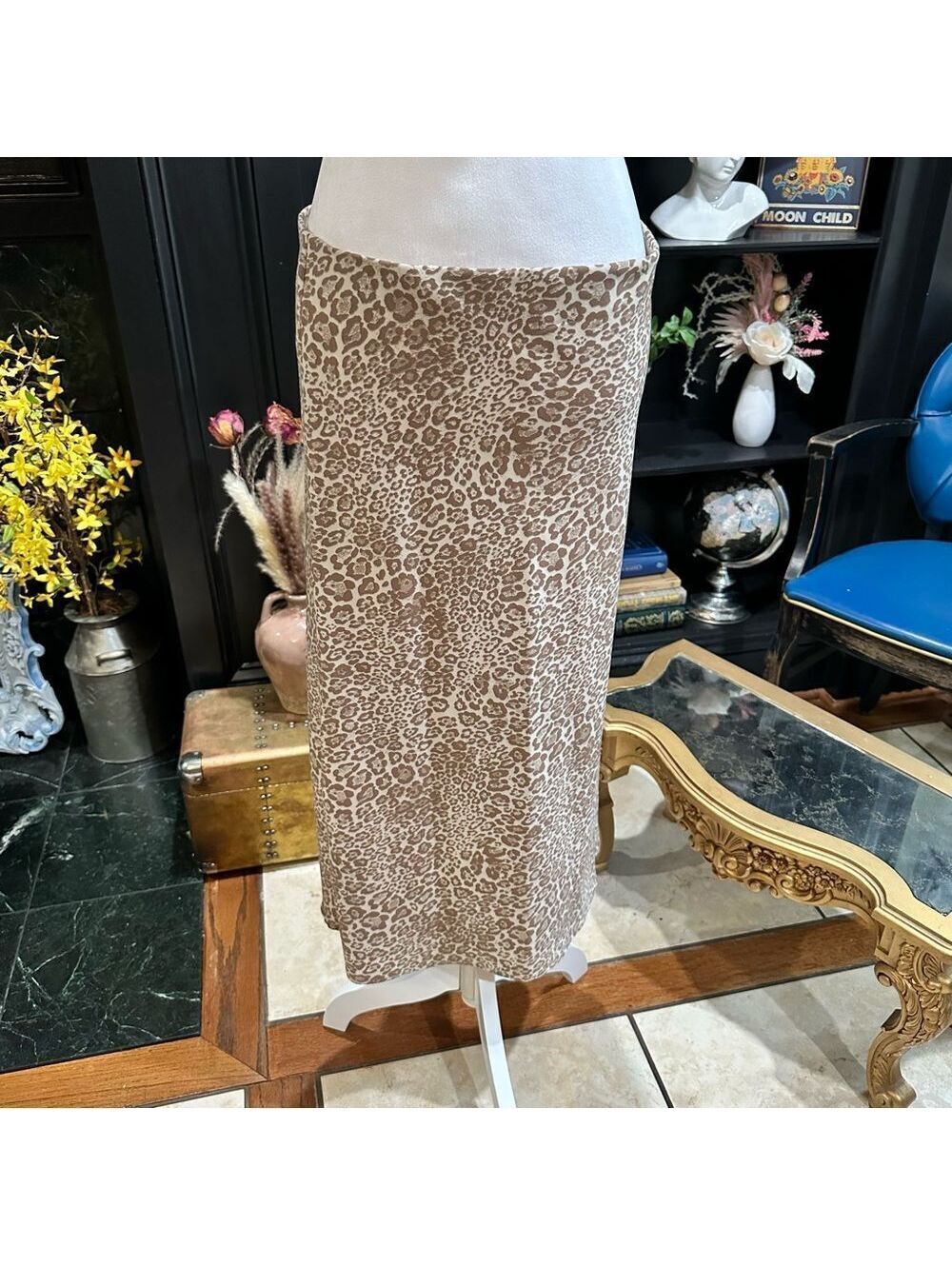Rachel Zoe Midi Leopard Print Skirt Size US 8